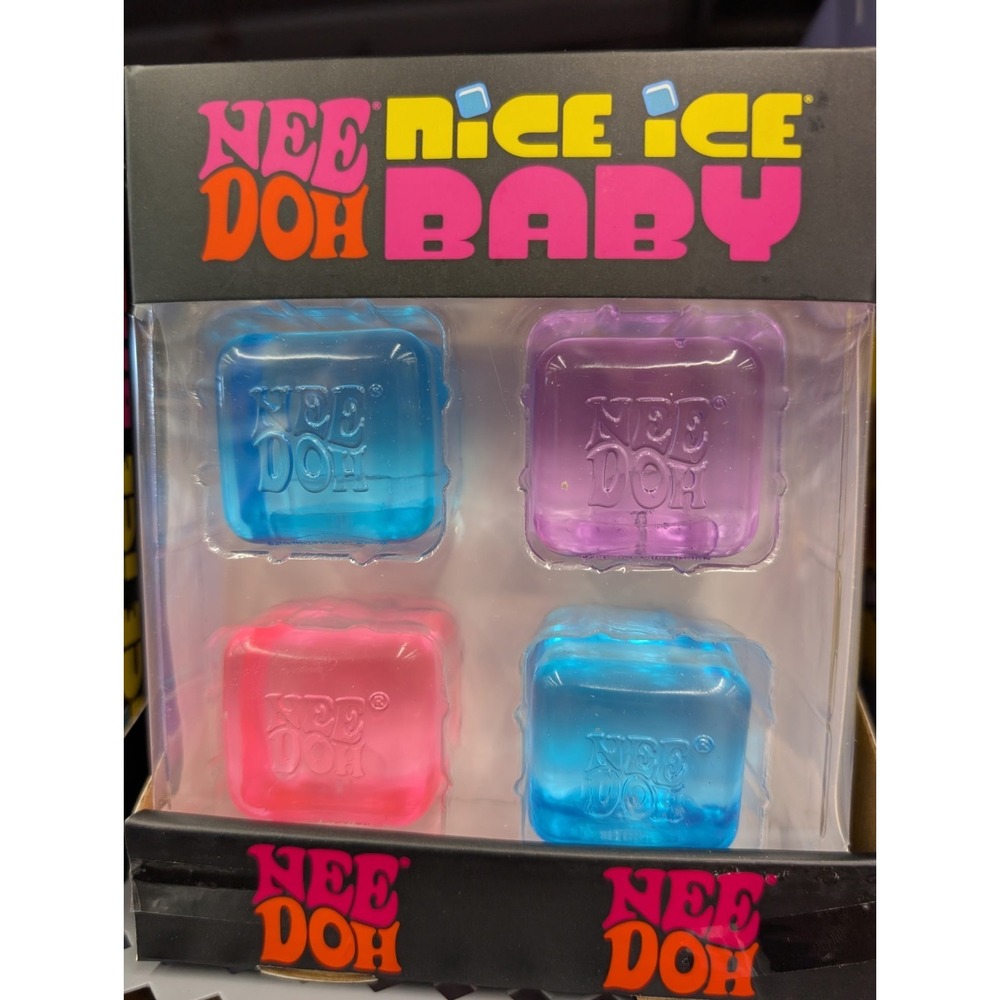 2X NeeDoh Nice Ice Baby 4 pack, Set of 4 Nee Doh Mini Nice Cube Pink Blue Purple - Picture 4 of 6
